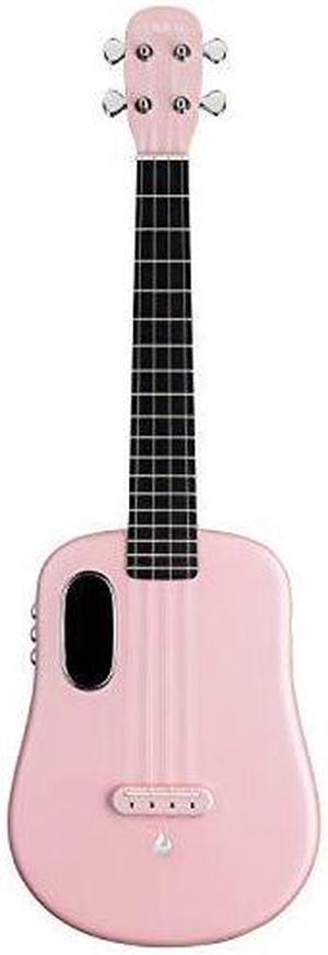 LAVA U Carbon Fiber Ukulele with Effects Tenor Travel Ukulele with Case Pick and Charging Cable (FreeBoost, Sparkle Pink, 26-inch)