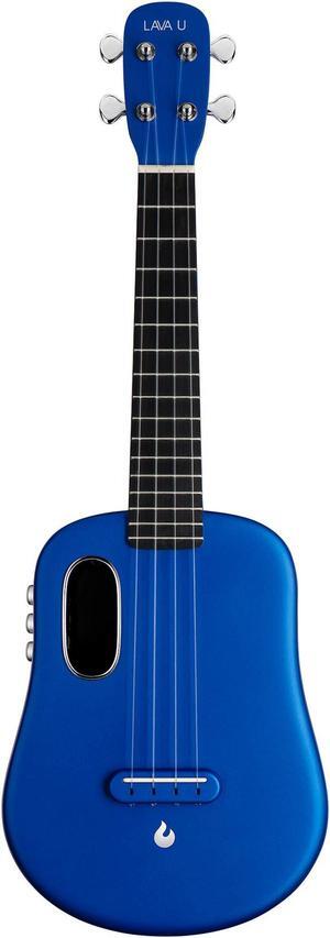 LAVA U Carbon Fiber Ukulele with Effects Concert Travel Ukulele with Case Pick and Charging Cable (FreeBoost, Sparkle Blue, 23-inch)