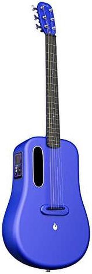 LAVA ME 3 Carbon Fiber Smart Guitars for Adults Teens Beginners, Acoustic-Electric Guitarra with HILAVA OS, w/Space Gig Bag 38'' Blue