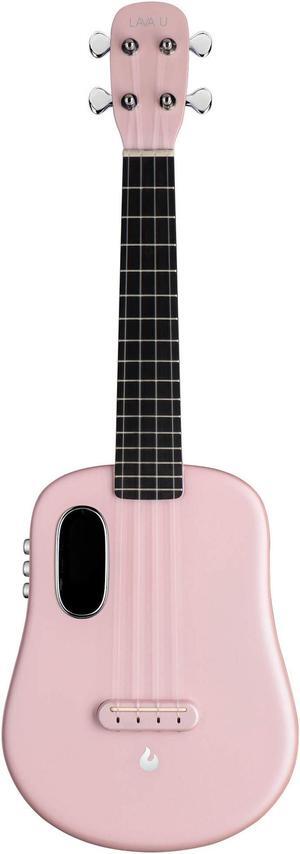 LAVA U Carbon Fiber Ukulele with Effects Concert Travel Ukulele with Case Pick and Charging Cable (FreeBoost, Sparkle Pink, 23-inch)