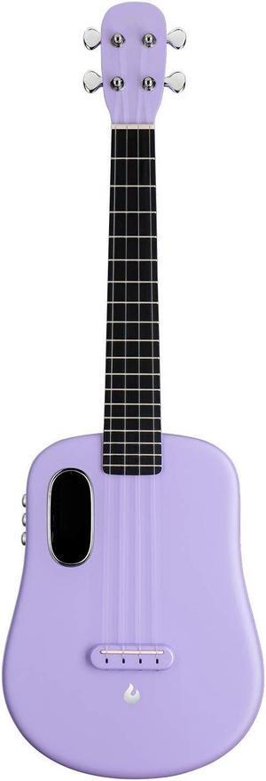 LAVA U Carbon Fiber Ukulele with Effects Tenor Travel Ukulele with Case Pick and Charging Cable (FreeBoost, Sparkle Purple, 26-inch)