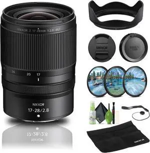 Nikon NIKKOR Z 17-28mm f/2.8 Lens (20115) + Filter Kit + Cap Keeper + Cleaning Kit - Bundle