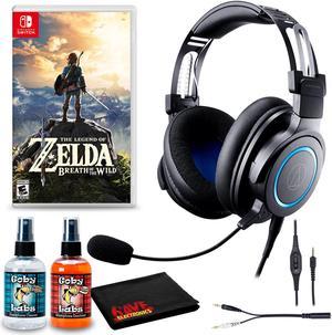 AudioTechnica ATHG1 Premium Gaming Headset Kit with The Legend of Zelda Breath of The Wild and Cleaning Kit