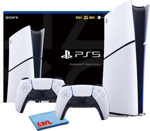PlayStation 5 Slim, PS5 Console Digital Edition, Built-in 1TB SSD Storage Bundle