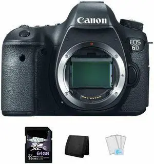 Canon EOS 6D DSLR Camera + 64GB, Memory Card Wallet & Screen Protectors