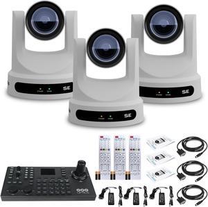 3 x PTZOptics Move SE PTZ Camera with 12x Optical Zoom + PTZOptics SuperJoy PTZ Camera Controller