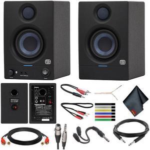 PreSonus Eris 3.5BT Bluetooth Studio Monitors Speakers, Pair-DJ Speakers Bundle