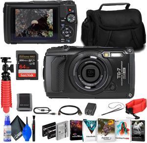 OM SYSTEM Tough TG-7 Camera - 2 Batteries + Float Strap + 64GB Card + Software + More