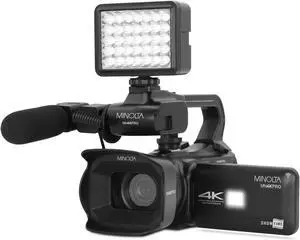 Minolta MN4KPRO 4K60FPS Ultra HD / 64 MP Autofocus Pro Camcorder Kit w/WiFi