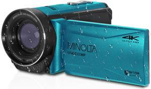 Minolta MN4K300WP 4K Ultra HD / 56 MP Waterproof Camcorder - Blue