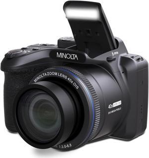 Minolta 20 Mega Pixels 40x Optical Zoom Digital Camera with 1080p FHD Video, Black