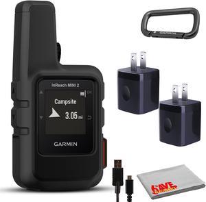 Garmin inReach Mini 2 Satellite Communicator Black with Battery Charger Bundle