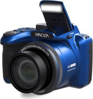 Minolta 20 Mega Pixels 40x Optical Zoom Digital Camera with 1080p FHD Video, Blue