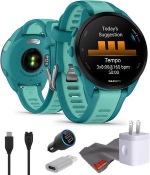 Garmin Forerunner 165 Music GPS Running Smart watch Bundle -  Turquoise/Aqua