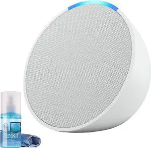 Echo Pop (1st Generation) Smart Speaker - Glacier White with Cleaning Kit