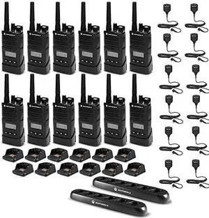 12 x Motorola RMU2080d On-Site 2-Way Radio with Display - 12 Pack W/ Mics Bundle