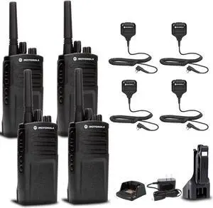 4 x Motorola RMV2080 On-Site 2-Way Radio + HKLN4606 Remote Speaker Mic + More