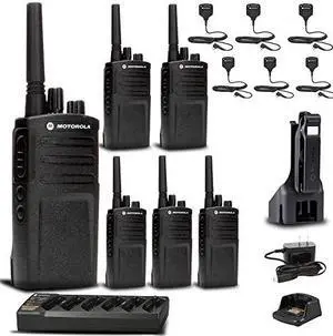 Motorola Charger + 6 x Motorola RMV2080 2Way Radio + HKLN4606 Speaker Mic + More