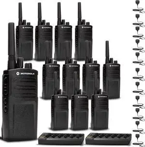 2 x Motorola Charger + 12 x Motorola RMV2080 OnSite 2-Way Radio + Mic + More