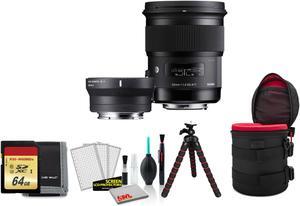 Sigma 50mm f/1.4 DG HSM Art Lens for and MC-11 Converter with 64GB Memory Card