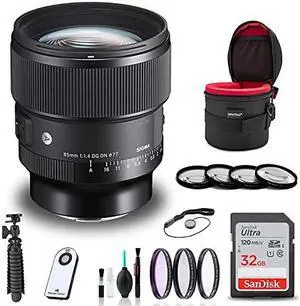 Sigma 85mm f/1.4 DG DN Art Lens for Sony E + 32GB SD Card Bundle