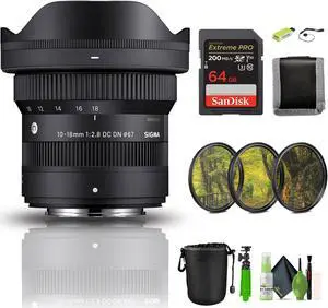 Sigma 10-18mm f/2.8 DC DN Contemporary Lens (FUJIFILM X) Bundle With Accessories