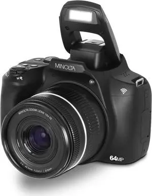 Minolta 64 Mega Pixels Auto Focus Digital Camera with 10x Optical Zoom, 4K Ultra HD Video and Macro Shooting, Black