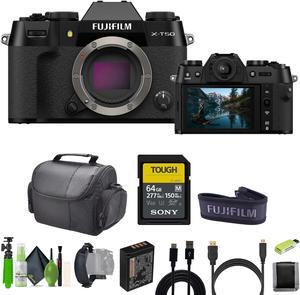 Fujifilm X-T50 Mirrorless Digital Camera+ 64GB Card + Tripod + More Accessories - Black
