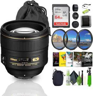 Nikon AF-S NIKKOR 85mm f/1.4G Auto Focus Lens (2195) Bundle