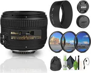 Nikon AF-S NIKKOR 50mm f/1.4G Auto Focus Lens (2180) Bundle