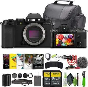 Fujifilm X-S20 Professional Compact Digital Mirrorless Camera Body Bundle Black