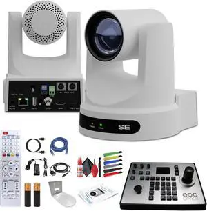 PTZOptics Move SE PTZ Camera with 12x Optical Zoom + PTZOptics PT-JOY-G4 Controller + Wall Mount