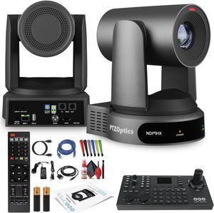 PTZOptics Move 4K PTZ Camera with 30x Zoom (Gray) (PT30X-4K-GY-G3) + SuperJoy PTZ Controller
