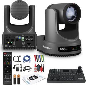 PTZOptics Move 4K PTZ Camera with 20x Zoom (Gray) (PT20X-4K-GY-G3) + SuperJoy PTZ Controller