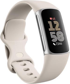 Fitbit Charge 6, Health & Fitness Tracker, Porcelain / Silver Aluminum | GA05185-NA