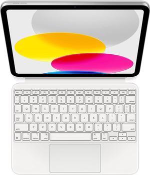 Apple Magic Keyboard Folio: iPad Keyboard and case for iPad (10th Generation), Detachable Two-Piece Design That attaches magnetically, Built-in trackpad, US English  White