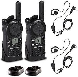 2 x Motorola CLS1410 UHF 1 W 4-Channel 2-Way Radio - 2 Pack With Mic Bundle