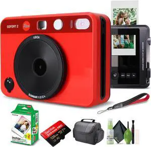 Leica Sofort 2 Hybrid Instant and Digital Camera + Instant Film 20 Sheets Red