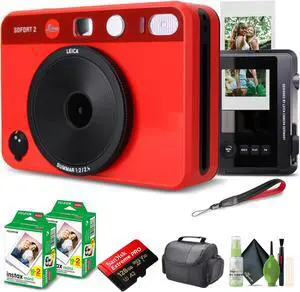 Leica Sofort 2 Hybrid Instant and Digital Camera + Instant Film 40 Sheets Red