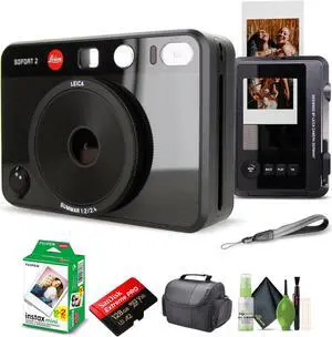 Leica Sofort 2 Hybrid Instant and Digital Camera + Instant Film 20 Sheets Black