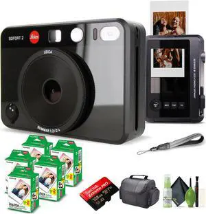Leica Sofort 2 Hybrid Instant and Digital Camera + Instant Film 100 Sheets Black