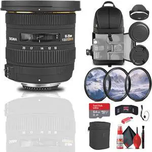 Sigma 10-20mm f/2.5 EX DC HSM Art Lens for Nikon F Bundle