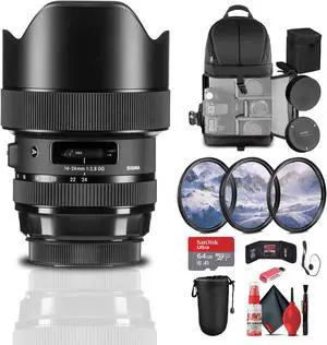 Sigma 14-24mm f/2.8 DG HSM Art Lens for Nikon F Bundle