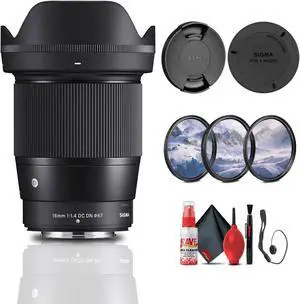 Sigma 16mm f/1.4 DC DN Contemporary Lens for FujiFilm X Bundle