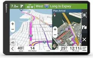 Garmin dzl OTR1020, Extra-Large High-Res 10 GPS Truck Navigator, Custom Truck Routing, Satellite Imagery, Wind Speed, Community-Shared Loading Docks, Dual-Orientation Display