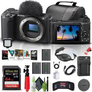 Sony Alpha ZV-E10 II Mirrorless Camera + 64GB Memory Card +  Photo Software + More