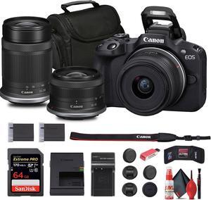 Canon EOS R50 Mirrorless Camera with 18-45mm and 55-210mm Lenses+ 64GB Card + Bag + Charger + More