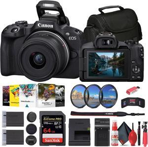 Canon EOS R50 Mirrorless Camera with 18-45mm Lens + 64GB Card + Bag + More