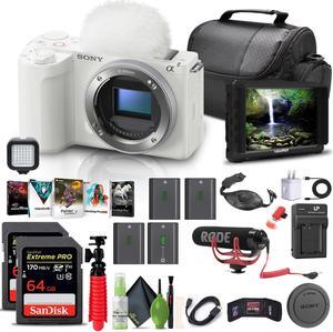 Sony Alpha ZV-E10 II Mirrorless Camera + 4K Monitor + Pro Mic + 2 x 64GB Card + More