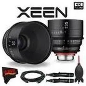 Rokinon Xeen 50mm T1.5 Lens for PL Mount + Rokinon Xeen 135mm T2.2 Lens with PL Mount + Deluxe Cleaning Kit + High Quality Dust Blower + HDMI Cable + Lens Pen Cleaner + MicroFiber Cloth Bundle